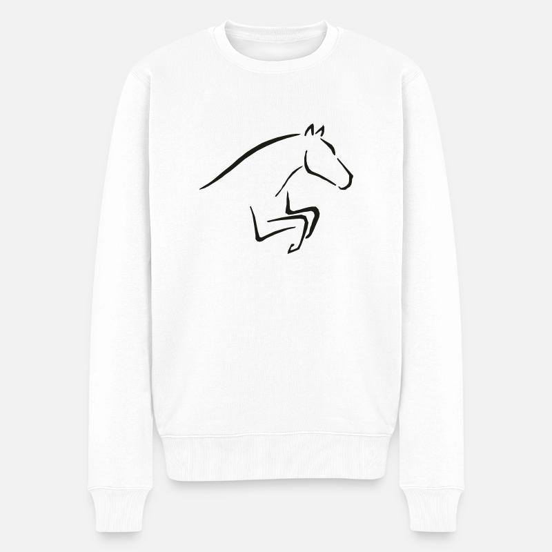horse - Männer Premium Bio Pullover - Weiß