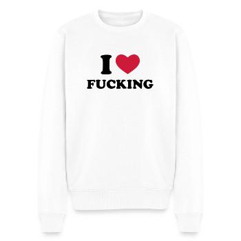 I Love Fucking - Men's Premium Organic Jumper - white - Front - Thijin (182cm)