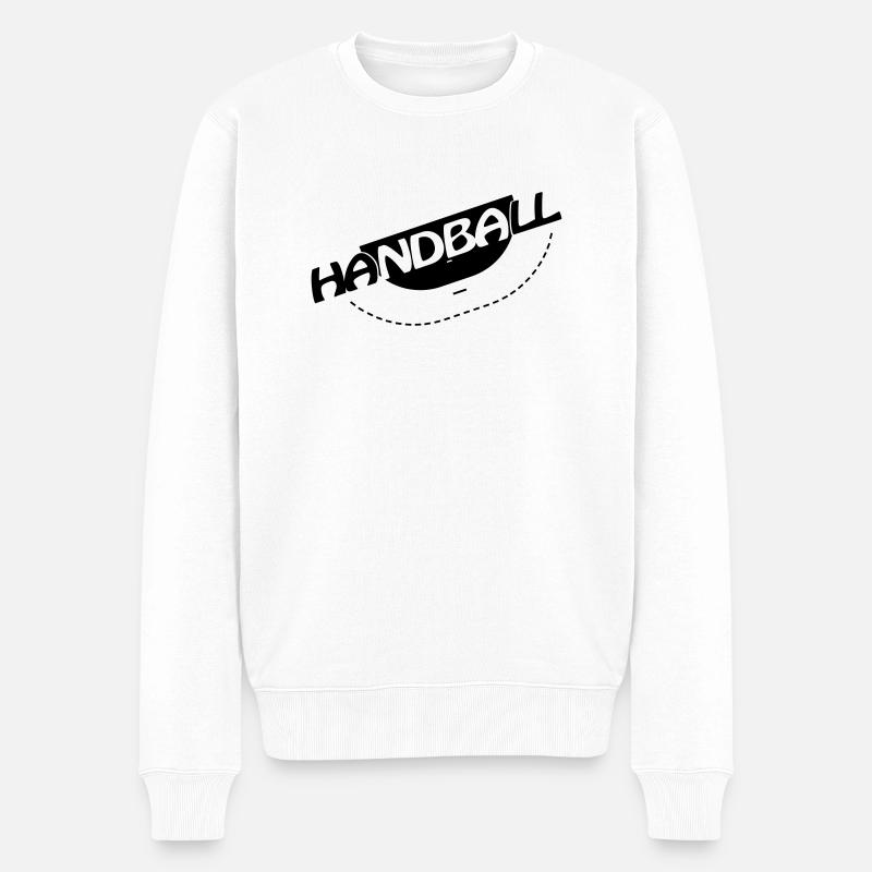 Handball Spielfeld - Männer Premium Bio Pullover - Weiß