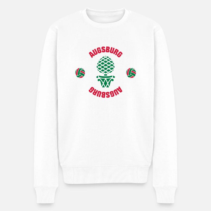 Augsburg (ID: 001013) - Männer Premium Bio Pullover - Weiß