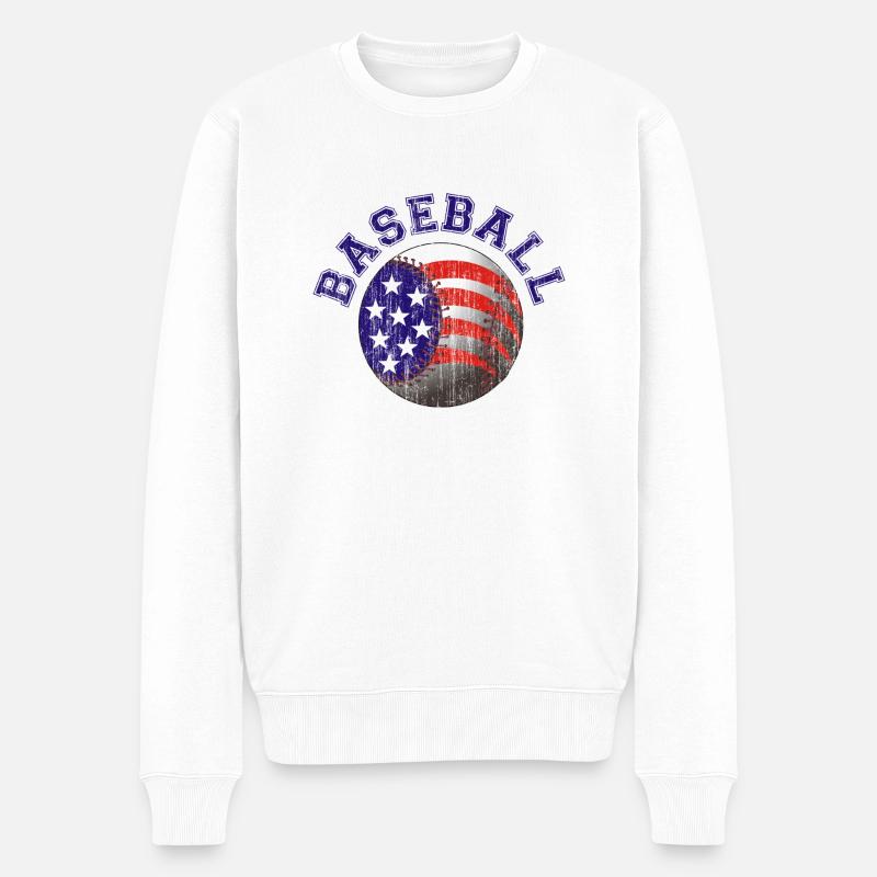Baseball - Rétro - Pull Premium bio Homme - blanc