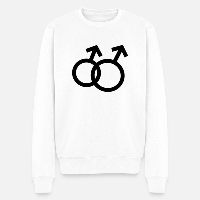 Schwul - Männer Premium Bio Pullover - Weiß