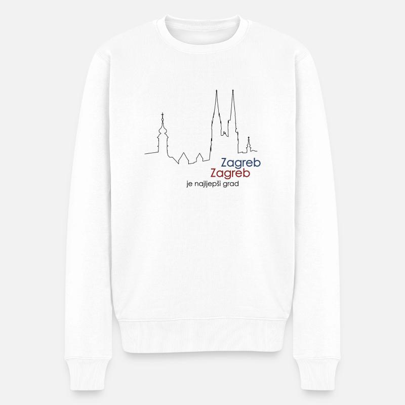 Zagreb Zagreb - Männer Premium Bio Pullover - Weiß