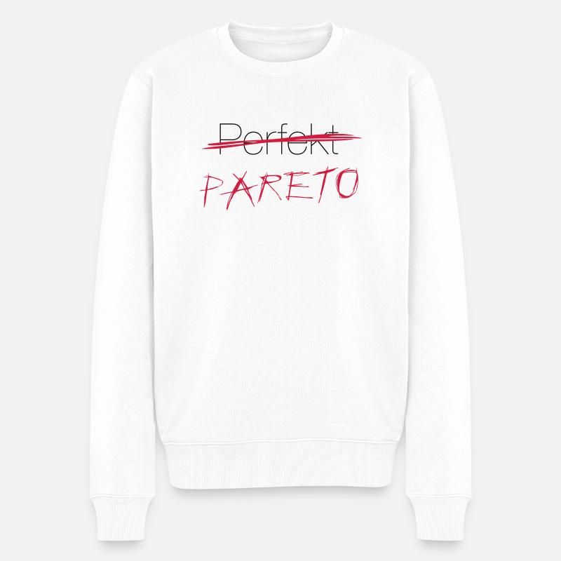 Perfekt? Nein: Pareto! - Männer Premium Bio Pullover - Weiß