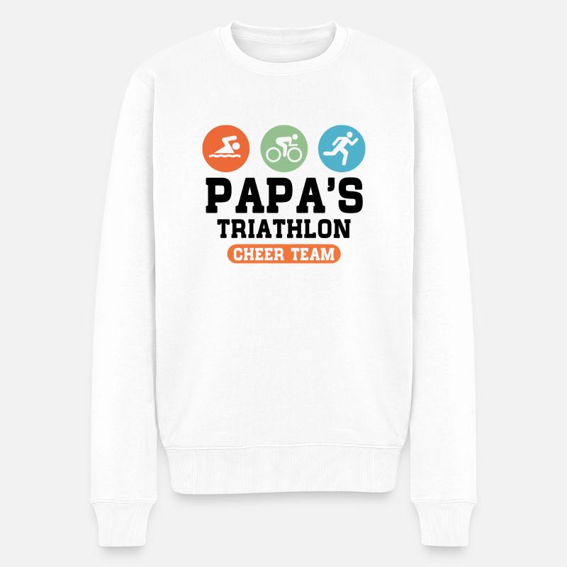 Triathlon Papa - Männer Premium Bio Pullover - Weiß