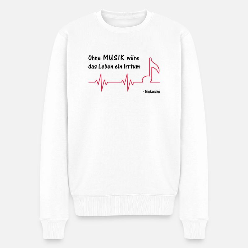 Musik - Männer Premium Bio Pullover - Weiß