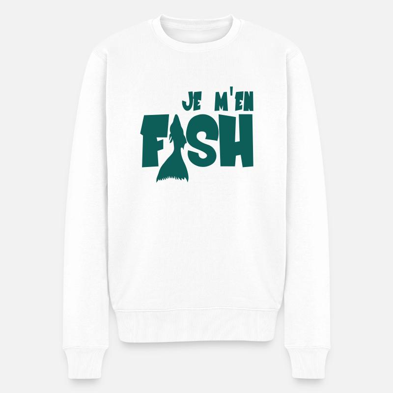 Fish - Männer Premium Bio Pullover - Weiß