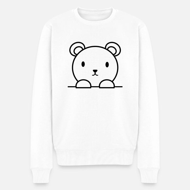 Bär - Männer Premium Bio Pullover - Weiß
