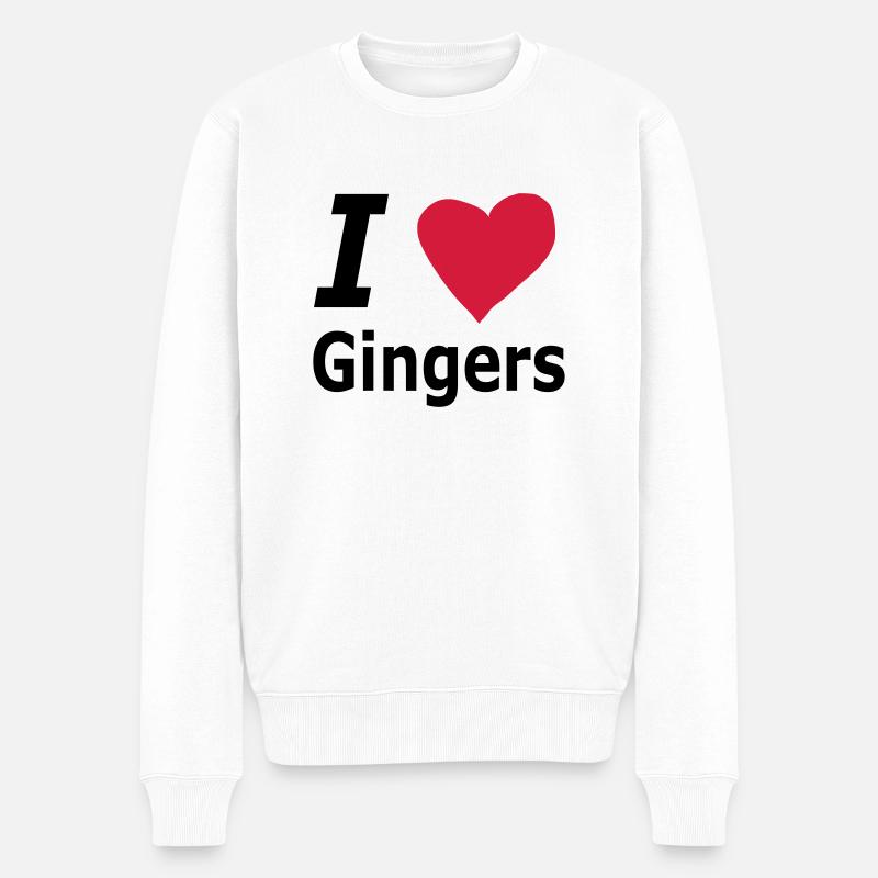 I love Gingers - Männer Premium Bio Pullover - Weiß