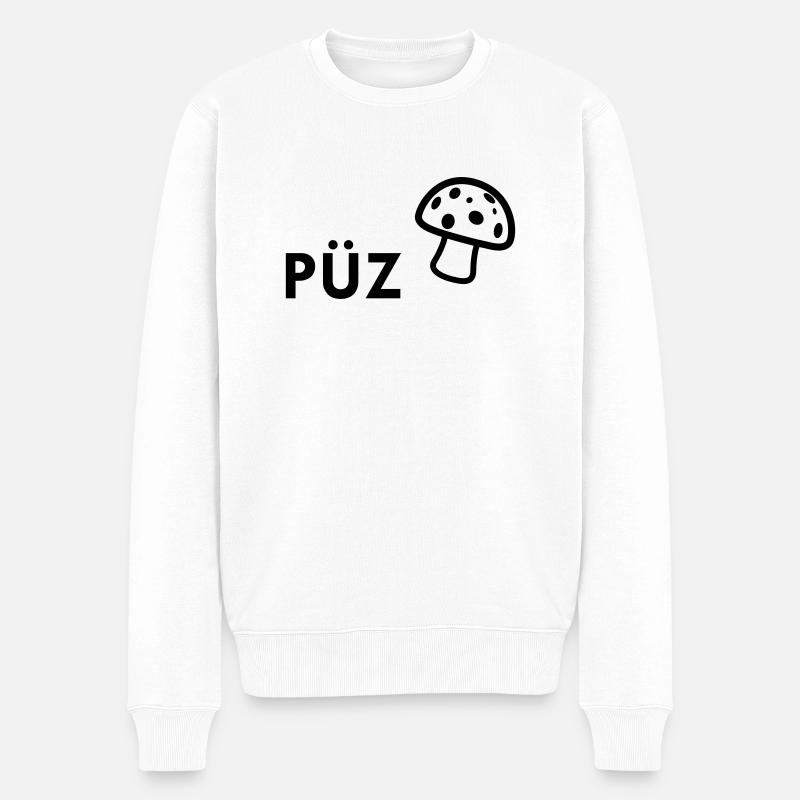 PÜZ (Pilz) - Männer Premium Bio Pullover - Weiß