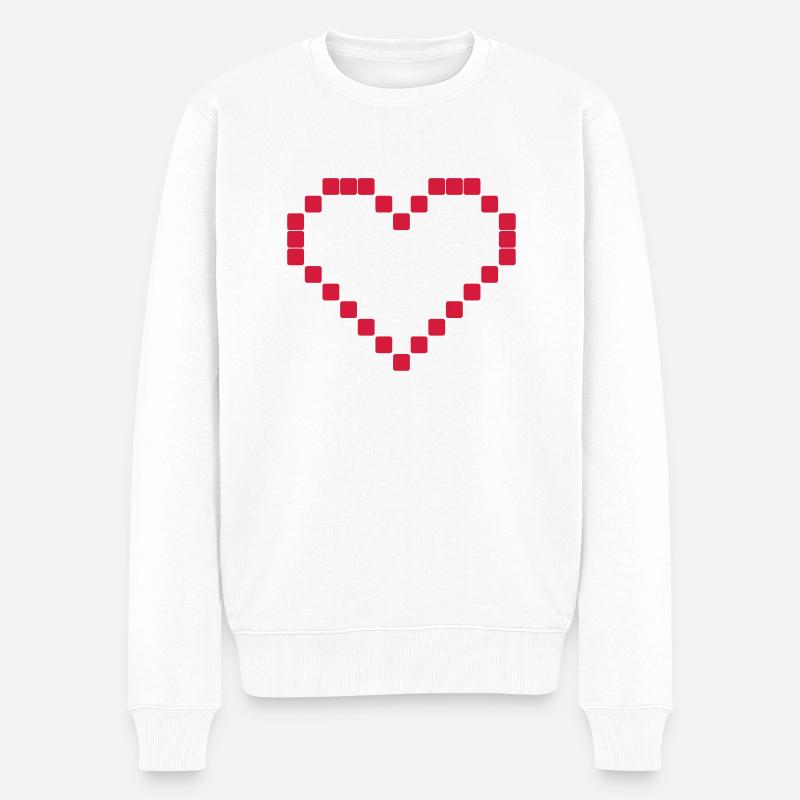 retroherz - Männer Premium Bio Pullover - Weiß