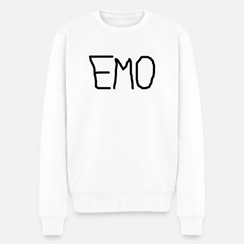 Emo - Männer Premium Bio Pullover - Weiß