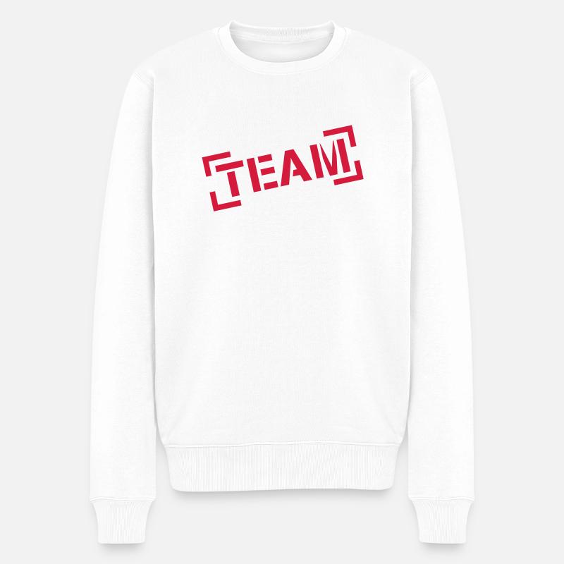team_stamp__f1 - Männer Premium Bio Pullover - Weiß