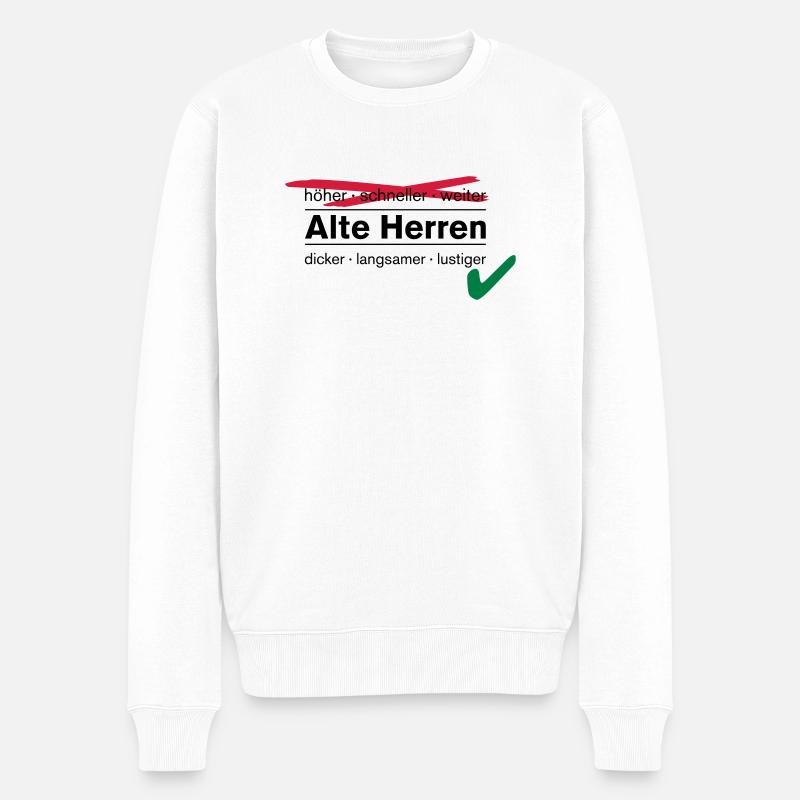 Alte Herren / AH - Männer Premium Bio Pullover - Weiß