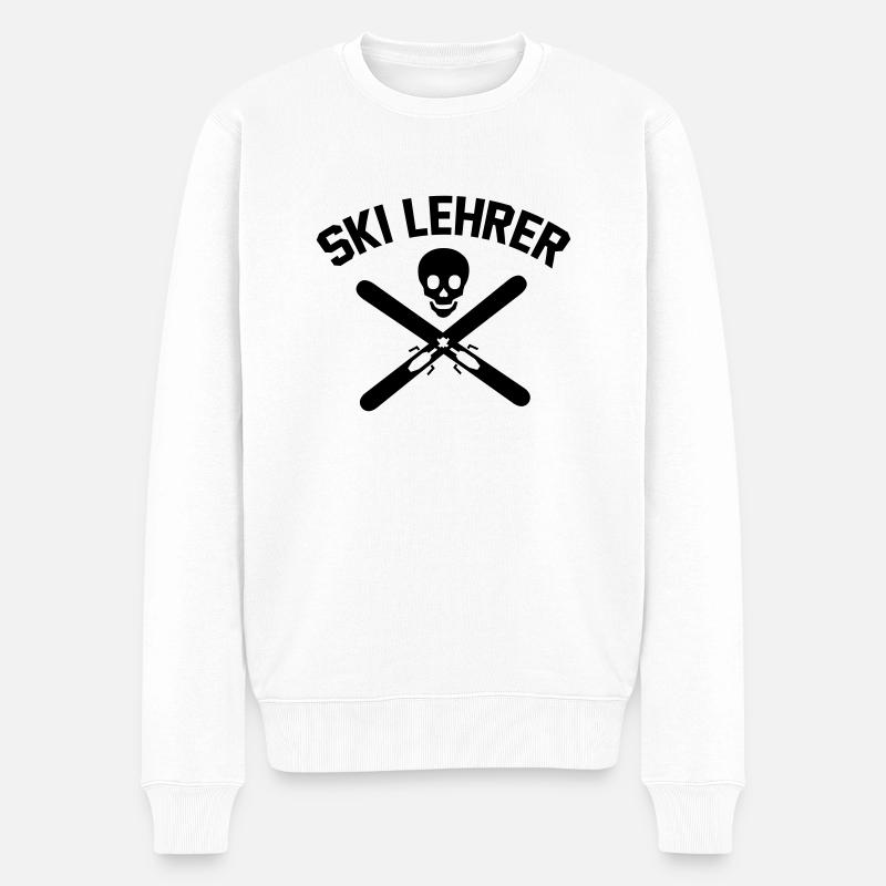 Ski Lehrer - Apres Ski - Männer Premium Bio Pullover - Weiß