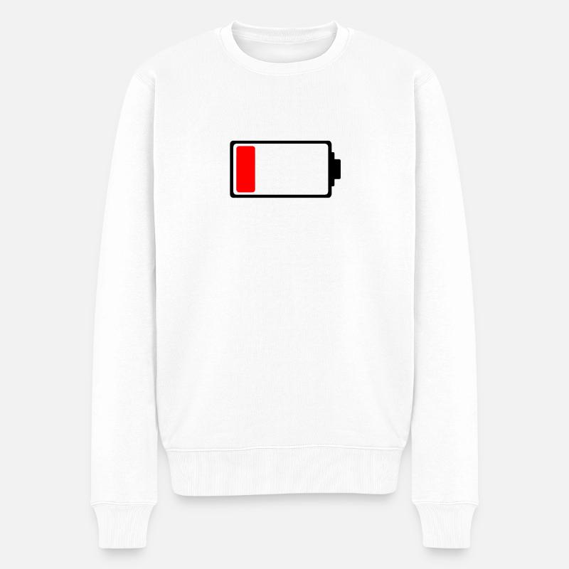 battery - Männer Premium Bio Pullover - Weiß