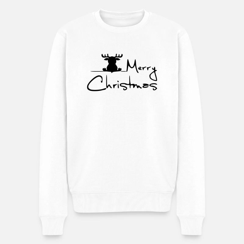 Weihnachten - Männer Premium Bio Pullover - Weiß