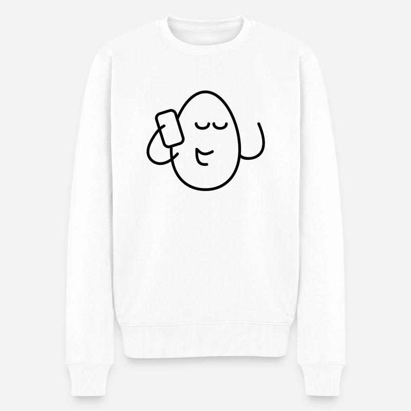Egg with phone-EiPhone - Men's Premium Organic Jumper - white