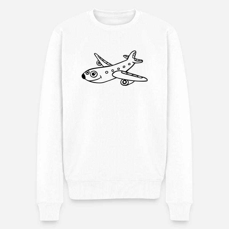 Zeichnung Flugzeug Comics Luftfahrt Flugzeuge lust - Männer Premium Bio Pullover - Weiß