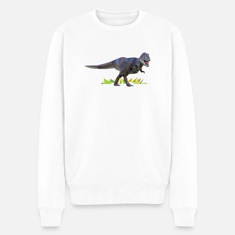 tyrannosaurus_rex_06201403 - Männer Premium Bio Pullover - Weiß