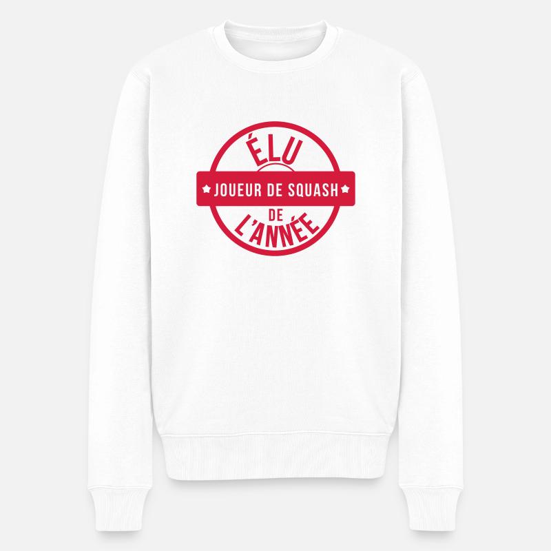 Joueur de Squash / Sport - Pull Premium bio Homme - blanc