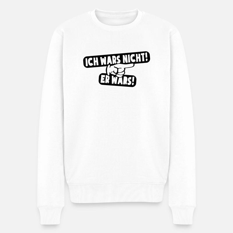 Ich wars nicht - Er wars! - Männer Premium Bio Pullover - Weiß