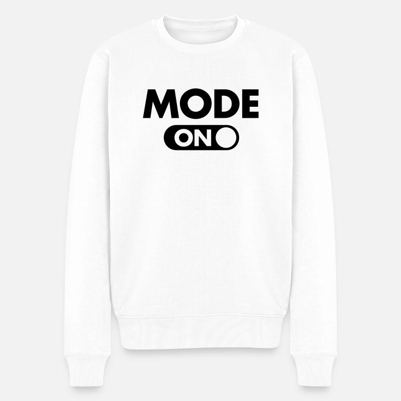 (Your Text) Mode (ON) - Pull Premium bio Homme - blanc