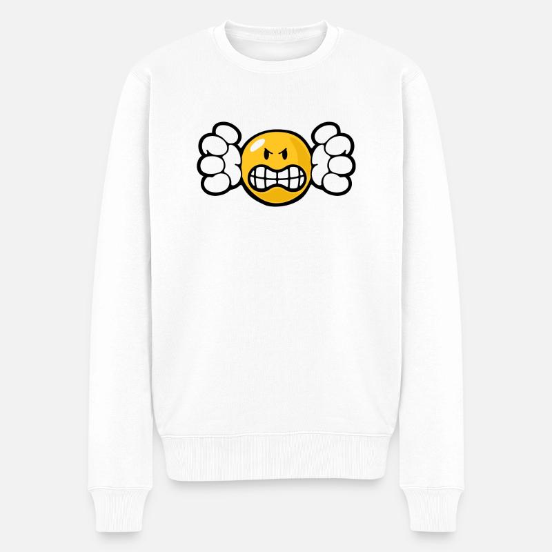 Smiley Anger Unforgiving - Pull Premium bio Homme - blanc