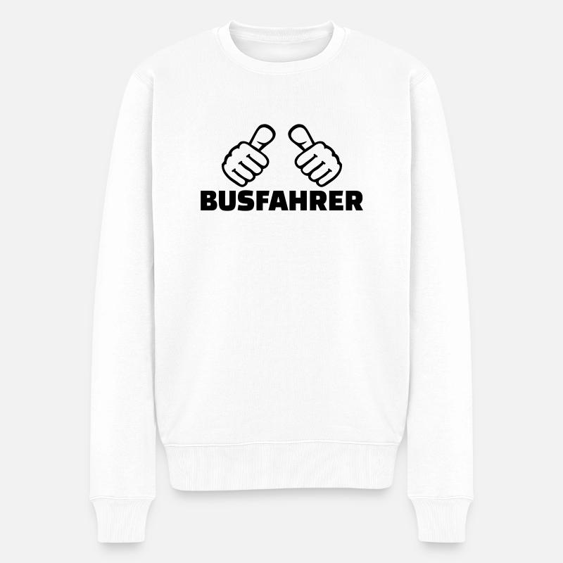 Busfahrer - Männer Premium Bio Pullover - Weiß