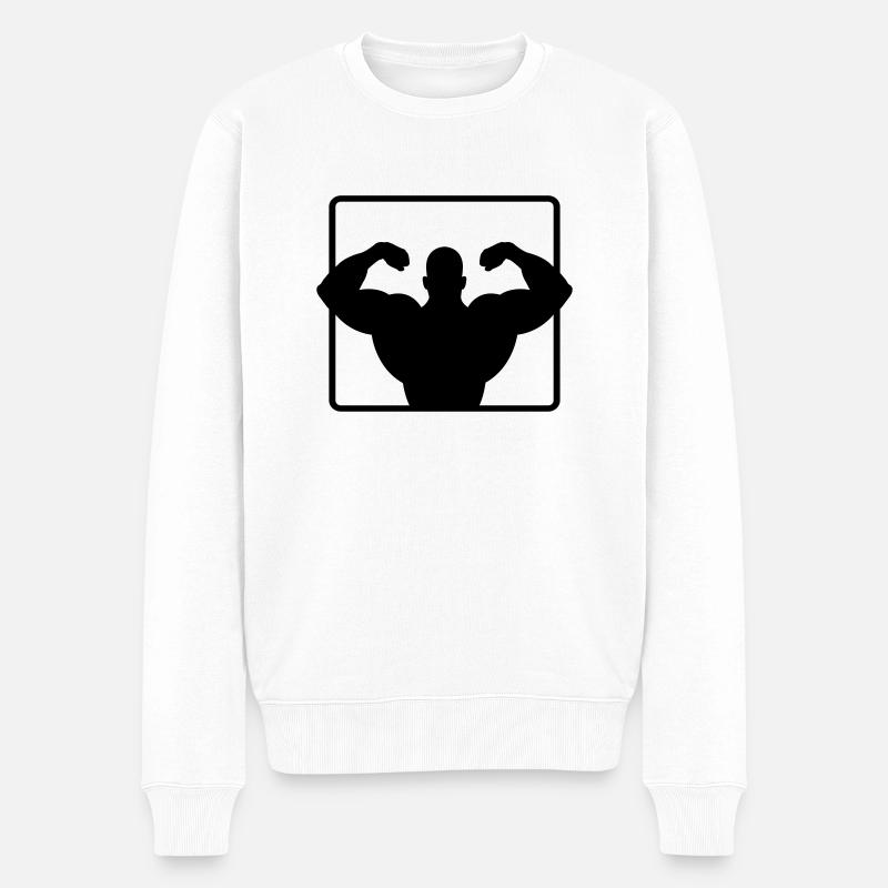 bodybuilder - Pull Premium bio Homme - blanc