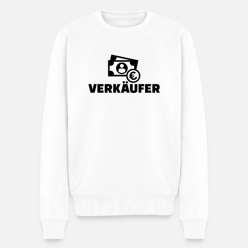 Verkäufer - Männer Premium Bio Pullover - Weiß