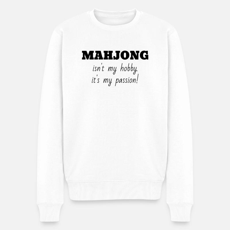 Mah-Jongg / Mah Jongg / Spiel / Puzzle - Männer Premium Bio Pullover - Weiß