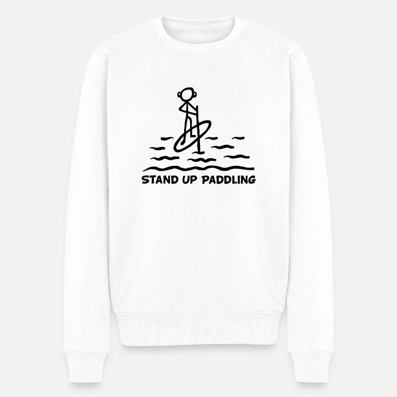Stand Up Paddling - Männer Premium Bio Pullover - Weiß