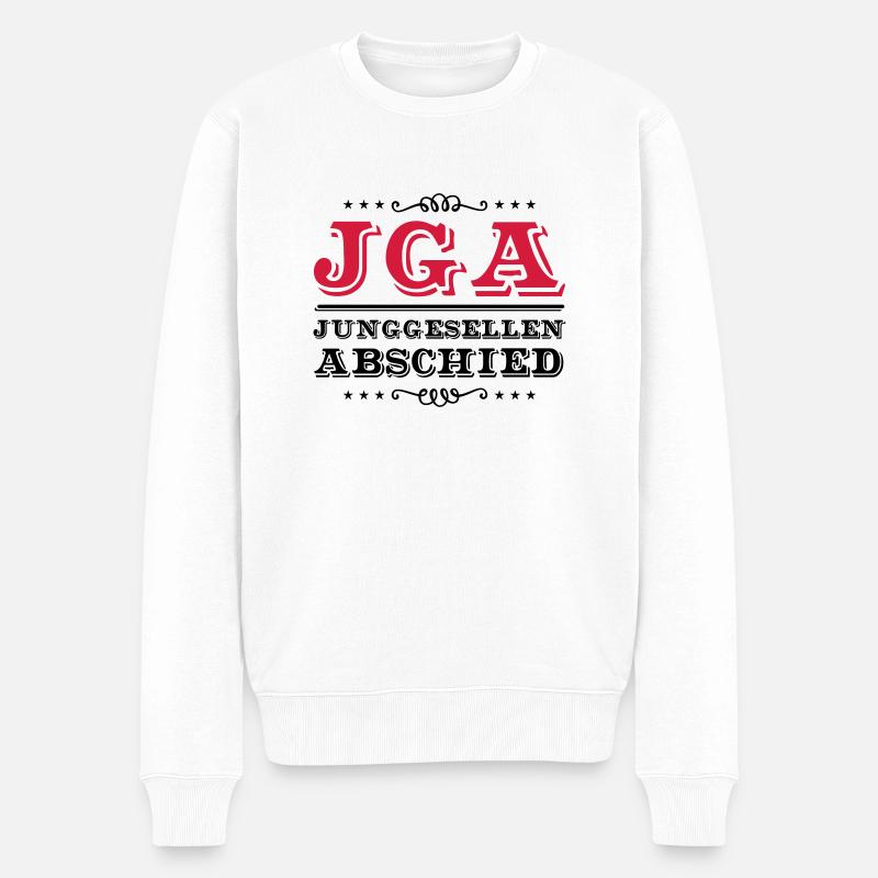 jga junggesellen abschied - Männer Premium Bio Pullover - Weiß