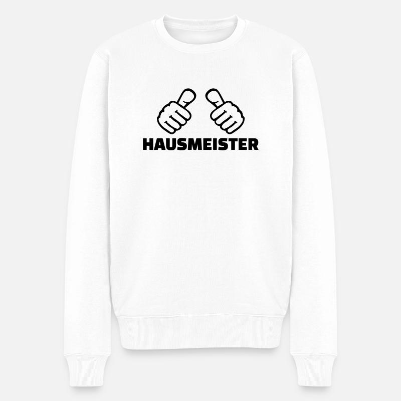 Hausmeister - Männer Premium Bio Pullover - Weiß