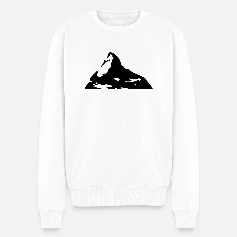 matterhorn berg - Männer Premium Bio Pullover - Weiß