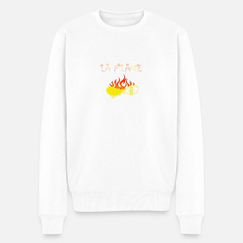 la flame - Pull Premium bio Homme - blanc