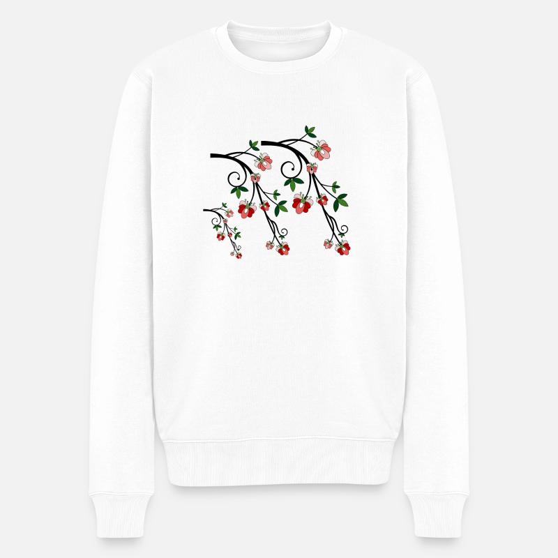 Fleurs naturelles - Pull Premium bio Homme - blanc