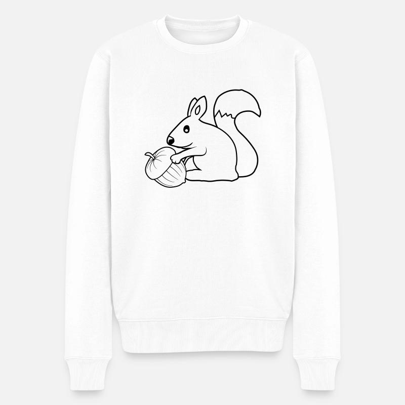 Joyeux gland d’écureuil - Pull Premium bio Homme - blanc