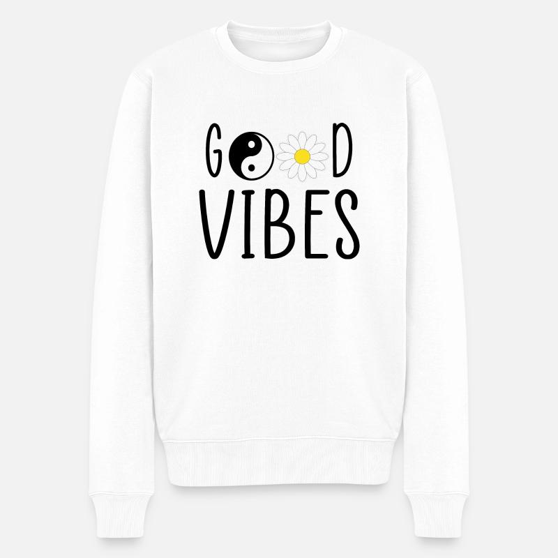 gute Stimmung - Männer Premium Bio Pullover - Weiß