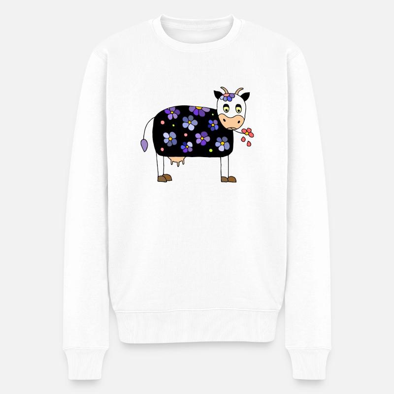 Vache - Pull Premium bio Homme - blanc