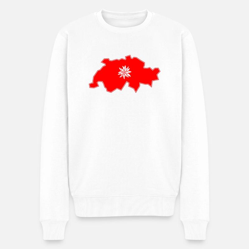 Drapeau suisse - Pull Premium bio Homme - blanc