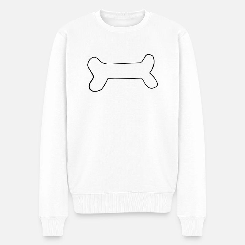 Knochen - Männer Premium Bio Pullover - Weiß