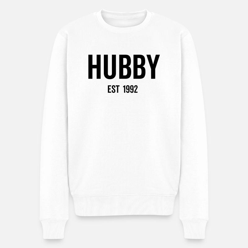 Ehemann Est 1992 - Männer Premium Bio Pullover - Weiß
