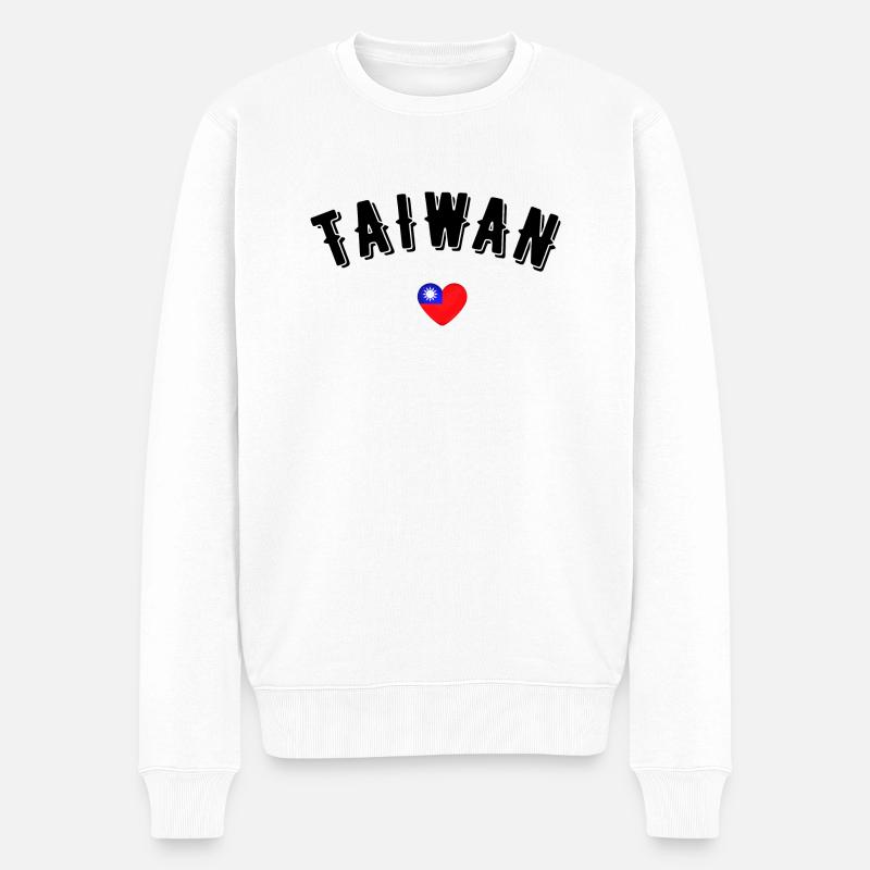 Taiwan - Männer Premium Bio Pullover - Weiß