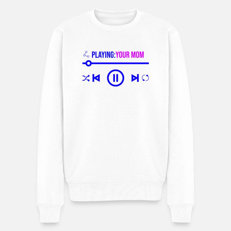 Deine Mutter spielen - Männer Premium Bio Pullover - Weiß