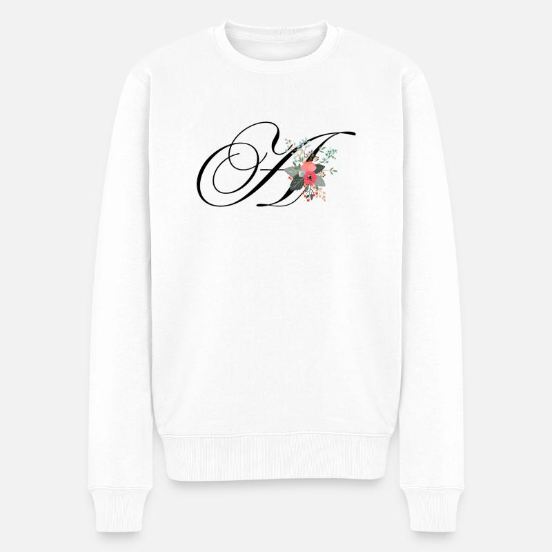 Lettre a fleuris - Pull Premium bio Homme - blanc