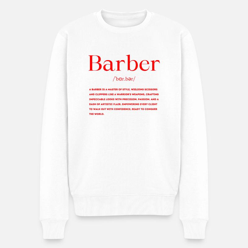 Barber Definition - Männer Premium Bio Pullover - Weiß
