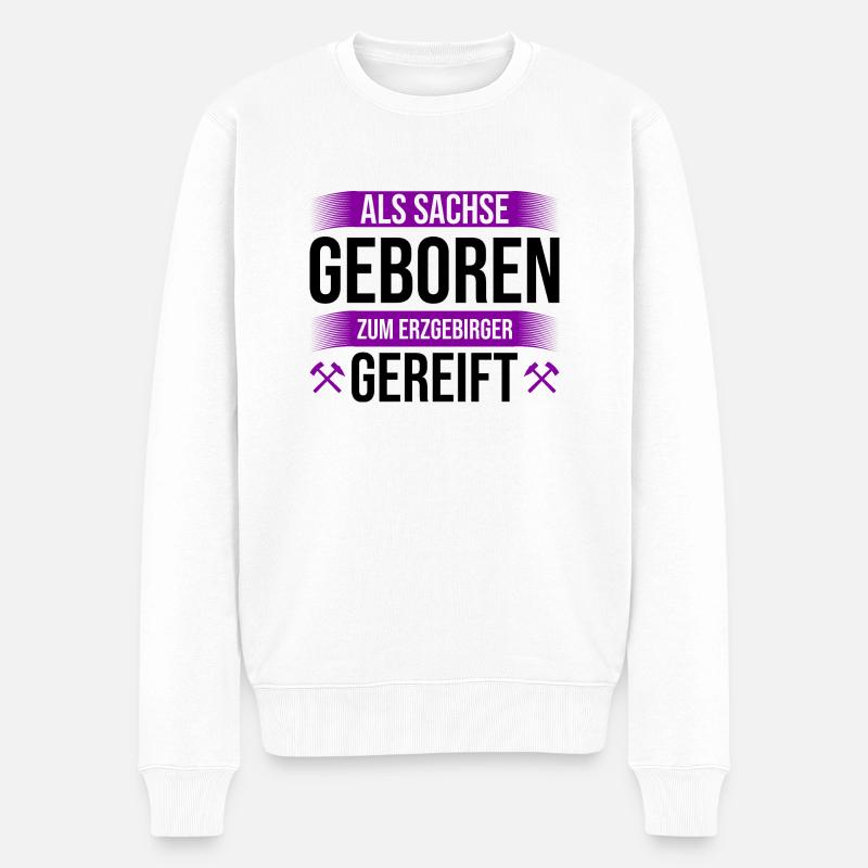 Erzgebirge gereift geboren - Männer Premium Bio Pullover - Weiß