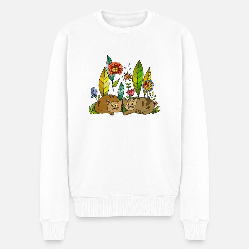 Chats - Pull Premium bio Homme - blanc